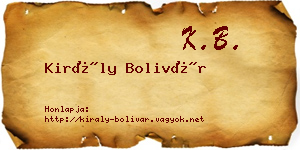 Király Bolivár névjegykártya